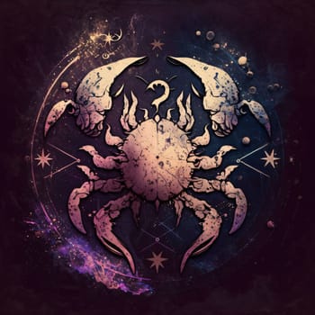 Signs of the zodiac: Zodiac sign Scorpio on cosmic background. Zodiac constellation.