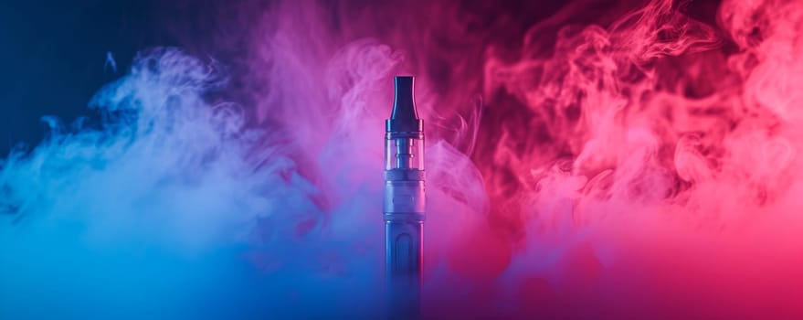 Abstract Colorful Vape. Electronic Cigarette With Smoke.