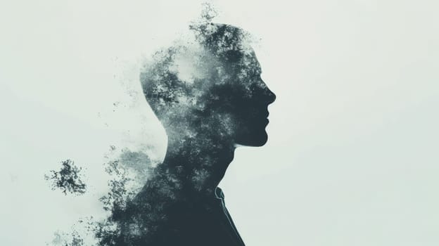 Silhouette of Mans Head With Smoke Emanating.