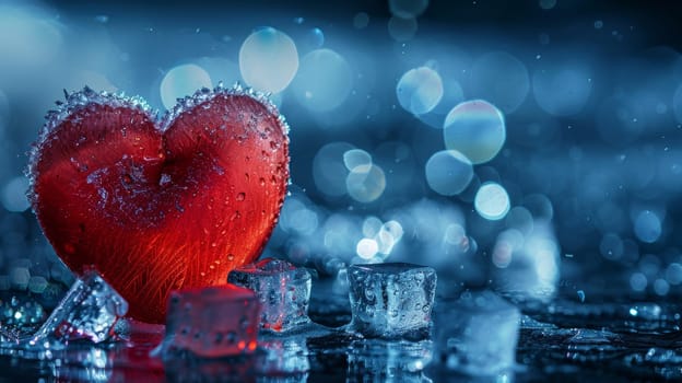 Heart Shaped With Ice Cubes.
