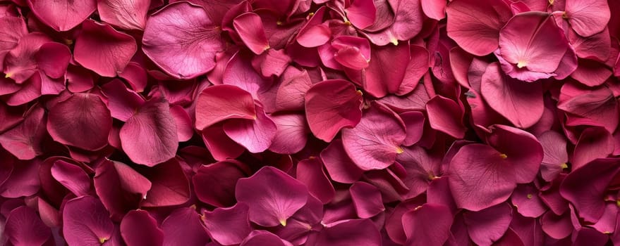 Lush and fragrant roses petals in shades of pink color.
