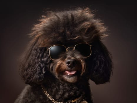 Cute, Humorous Poodle Breed Dog In Sunglasses