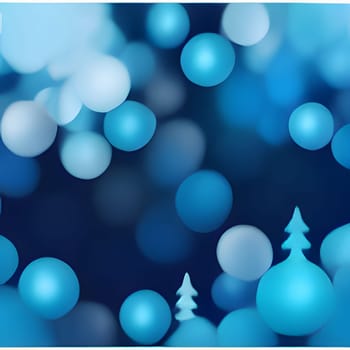 Blue circles, bokeh effect, snowflakes.Christmas banner with space for your own content. Light color background. Blank field for your inscription.