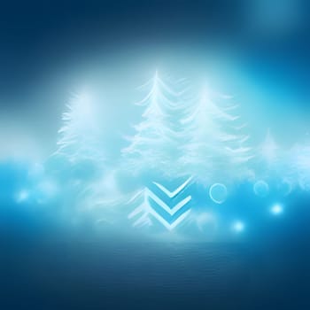 Blue outlines of Christmas trees.Christmas banner with space for your own content. Light color background. Blank field for your inscription.