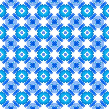 Textile ready flawless print, swimwear fabric, wallpaper, wrapping. Blue indelible boho chic summer design. Exotic seamless pattern. Summer exotic seamless border.