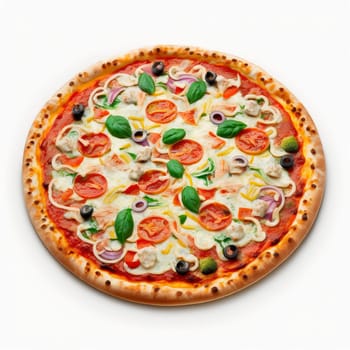 Pizza isolate on white background. Generative AI,