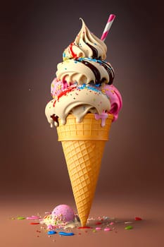 The ice cream cone is beautiful. Generative AI,