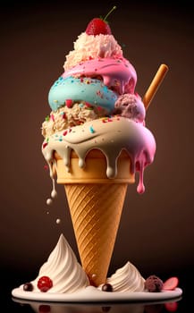 The ice cream cone is beautiful. Generative AI,