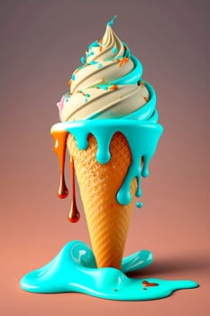 The ice cream cone is beautiful. Generative AI,