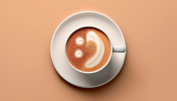 Cup of coffee latte minimalism. Generative AI,