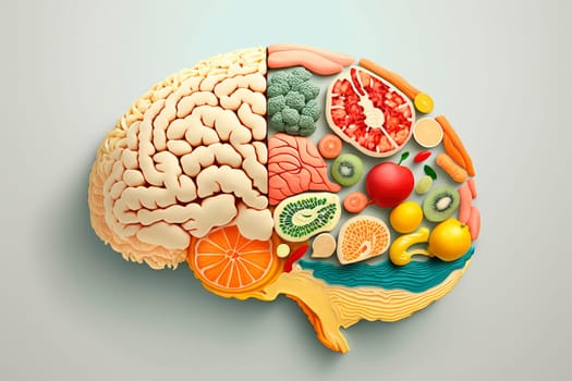 Human brain from food. Generative AI,