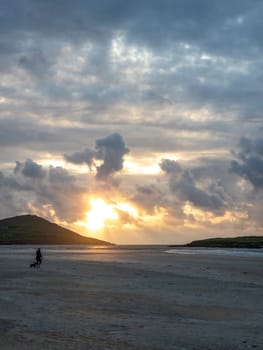 Beautiful sunset at Portnoo Narin beach in County Donegal - Ireland.