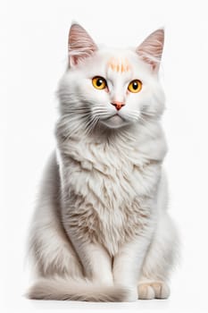 Cat isolate on white background. Generative AI,