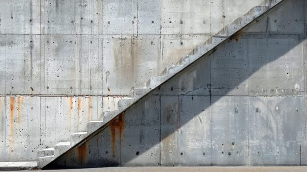 A skateboarder riding down a concrete wall with stairs