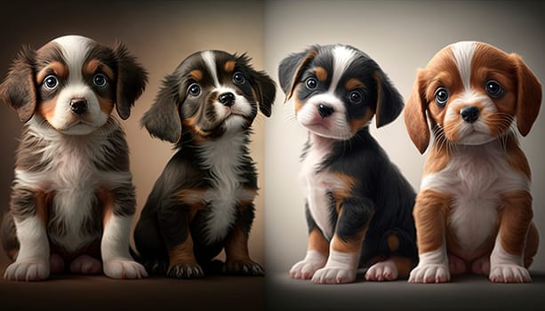 puppies are playing. Generative AI,