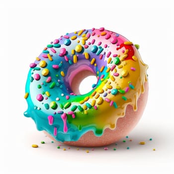 Donut isolate on white background. Generative AI,