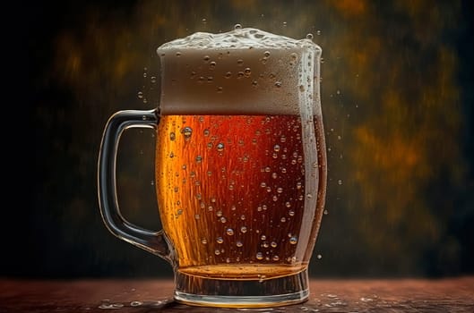glass of beer with foam. Generative AI