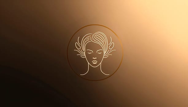 minimalist logo woman head silhouette. Generative AI,