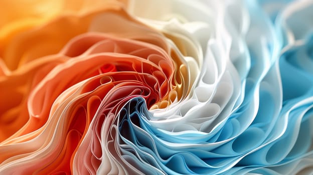 A close up of a swirl made out of different colored paper