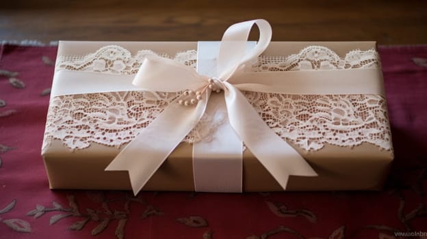 Christmas gift box wrapping idea for boxing day and winter holidays in the English countryside tradition