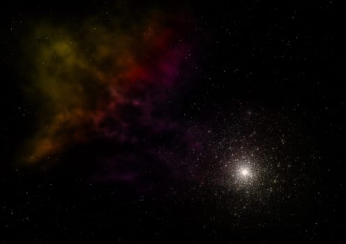 Star field in space a nebulae and a gas congestion. Elements of this image furnished by NASA . 3D rendering