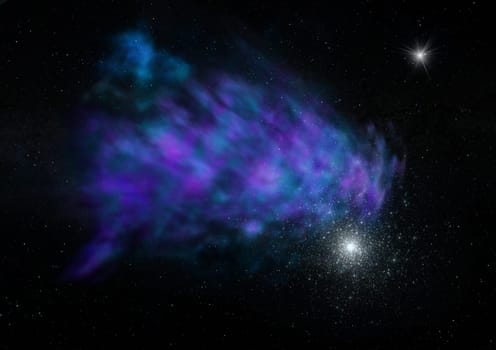 Star field in space a nebulae and a gas congestion. Elements of this image furnished by NASA . 3D rendering