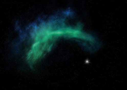 Star field in space a nebulae and a gas congestion. Elements of this image furnished by NASA . 3D rendering