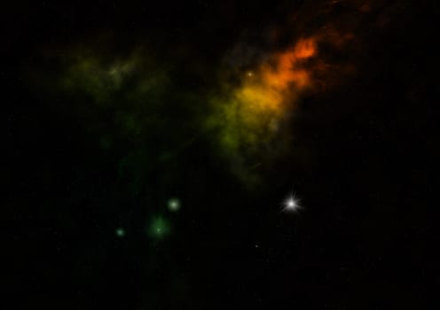Star field in space a nebulae and a gas congestion. Elements of this image furnished by NASA . 3D rendering