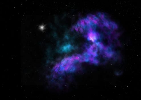 Star field in space a nebulae and a gas congestion. Elements of this image furnished by NASA . 3D rendering