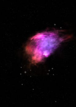 Small part of an infinite star field of space in the Universe. Elements of this image furnished by NASA . 3D rendering