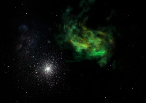 Star field in space a nebulae and a gas congestion. Elements of this image furnished by NASA . 3D rendering