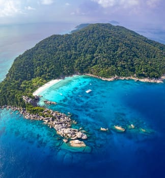 Aerial view of Similan island in Phang Nga, Thailand, south east asia