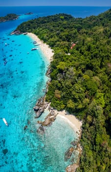 Aerial view of Similan island in Phang Nga, Thailand, south east asia