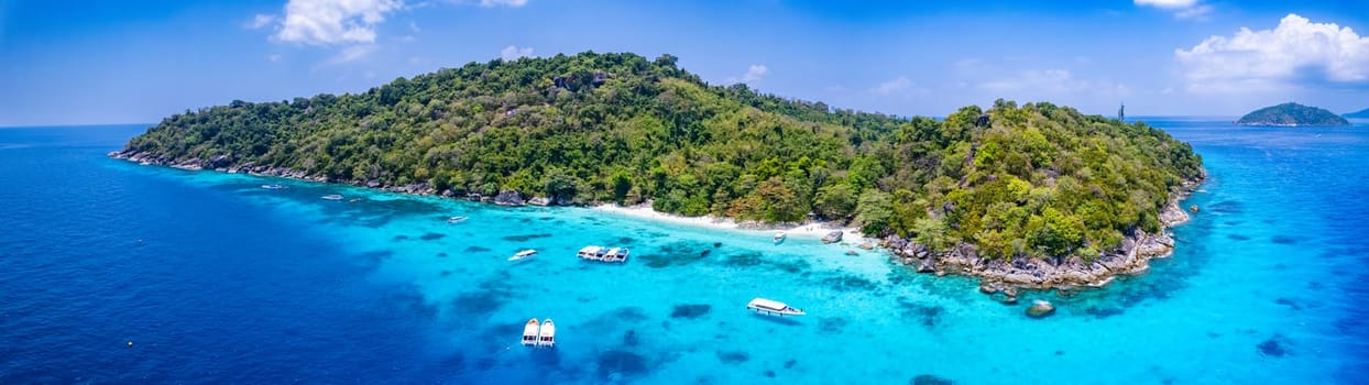 Aerial view of Similan island in Phang Nga, Thailand, south east asia