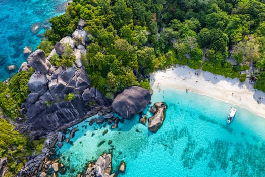 Aerial view of Similan island in Phang Nga, Thailand, south east asia