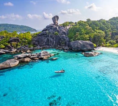 Aerial view of Similan island in Phang Nga, Thailand, south east asia