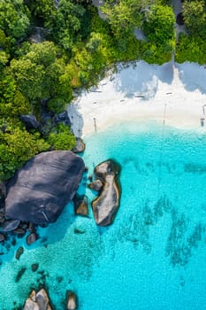 Aerial view of Similan island in Phang Nga, Thailand, south east asia