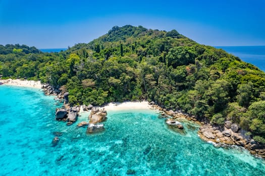 Aerial view of Similan island in Phang Nga, Thailand, south east asia