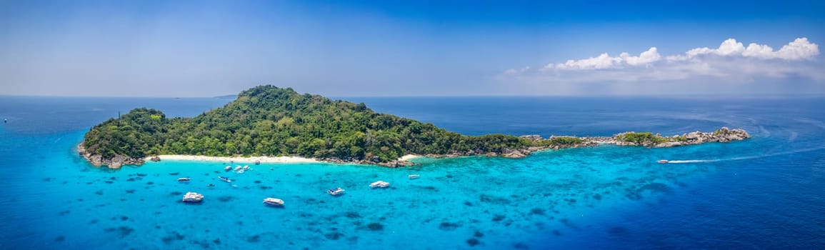 Aerial view of Similan island in Phang Nga, Thailand, south east asia