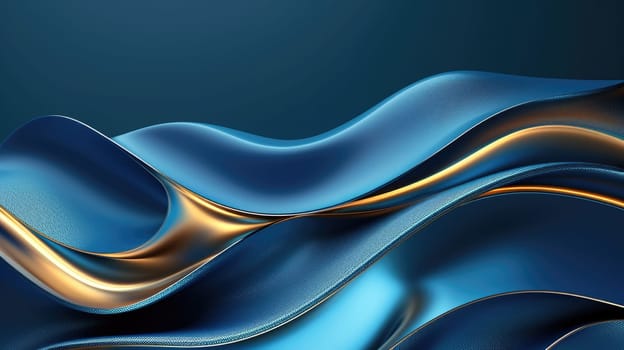 The abstract picture of the two colours of blue and gold colours that has been created form of the waving shiny smooth satin fabric that curved and bend around this beauty abstract picture. AIGX01.