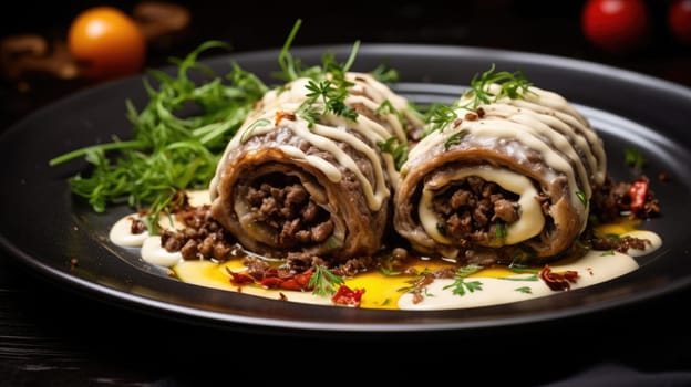 Traditional German Gourmet chop rolls Kohgulyasspichen AI