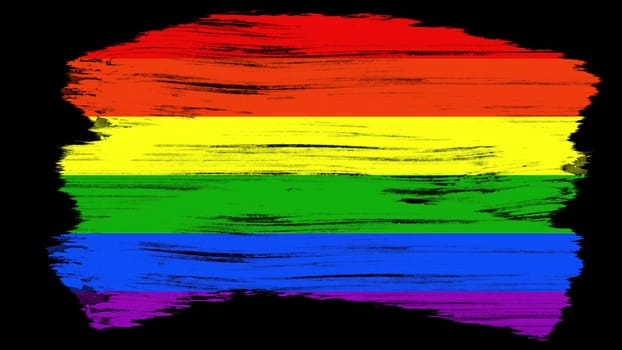 Colorful lgbt flag with brush stroke. Computer generated 3d render