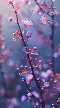 A close up of a flower with water droplets on it