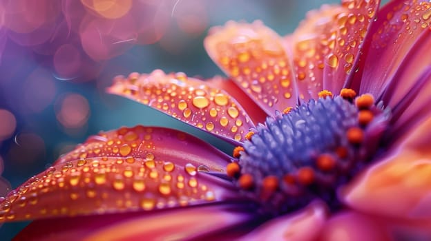 A close up of a flower with water droplets on it