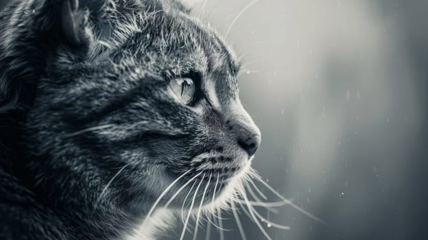 A close up of a cat looking off into the distance