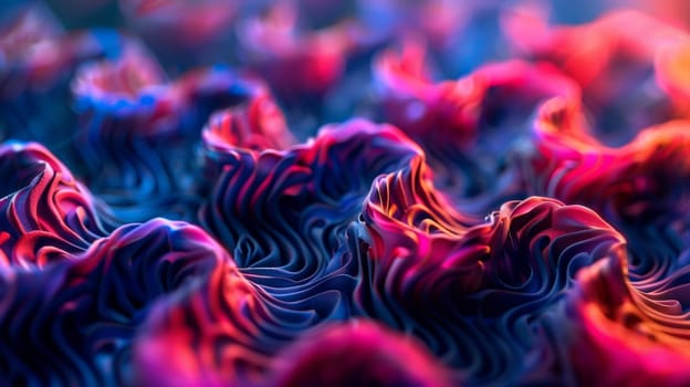 A close up of a colorful swirl pattern on some fabric