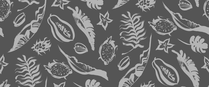 seamless summer tropical pattern with fruit and leaves for fabric