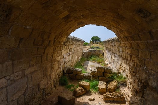 Salamis, Cyprus - April 16, 2024 - Ancient Greek ruins and columns in Salamis, Cyprus 12