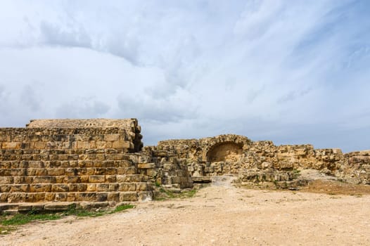 Salamis, Cyprus - April 16, 2024 - Ancient Greek ruins and columns in Salamis, Cyprus 6