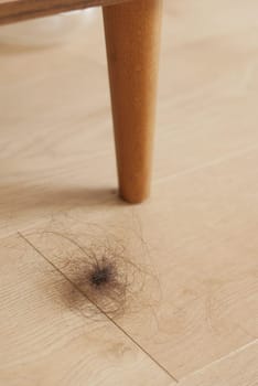 women lost hair drops on floor .